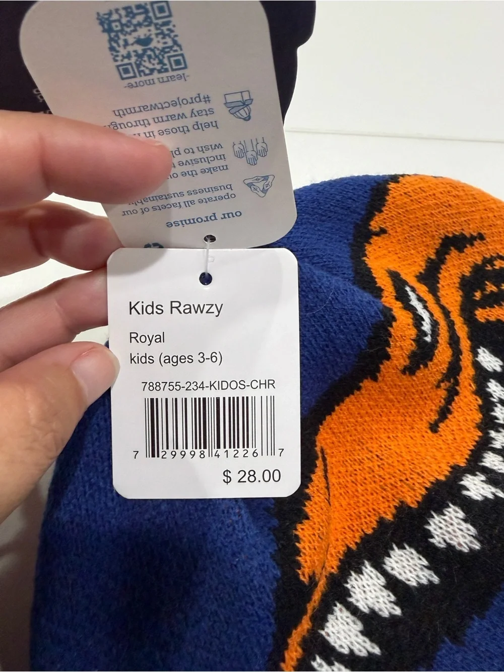 Turtle FurRawzy Beanie Kids Navy Orange Dinosaur NWT Hat Cozy Boys Insulated